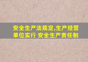 安全生产法规定,生产经营单位实行 安全生产责任制